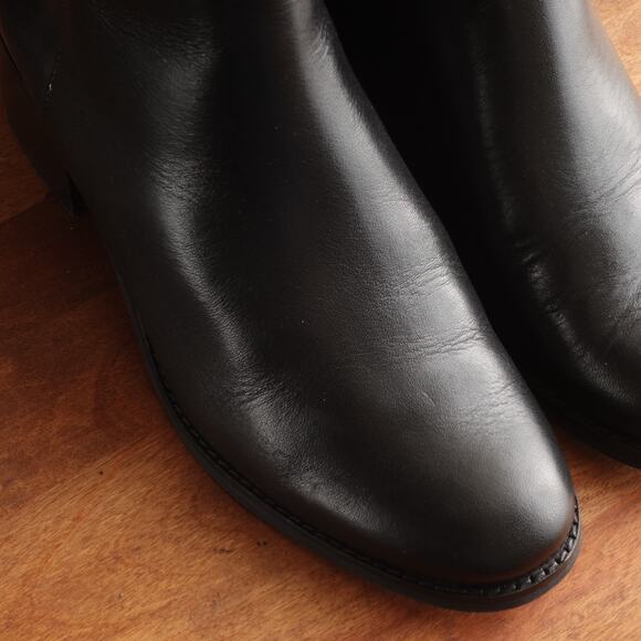 Cole Haan Boots Womens SZ 7B BLK Haidyn Leather Ankle Zip Classic Block Heeled - Picture 4 of 16